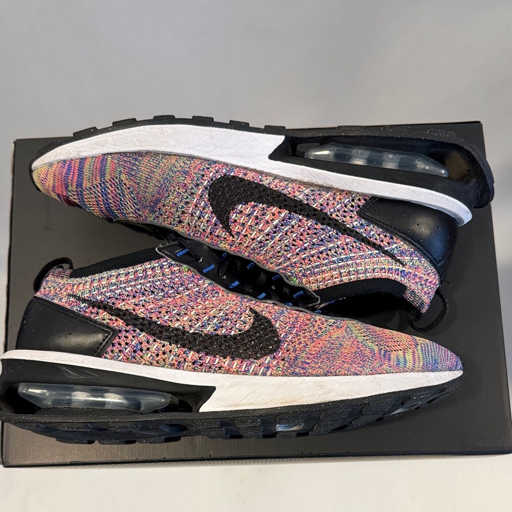 Nike Air Max Flyknit Racer Multicolor Knit Sneakers, size 10